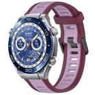 For Huawei Watch Ultimate 22mm Two Color Textured Silicone Watch Band(Purple) - 1