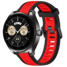 For Huawei Watch Buds 22mm Two Color Textured Silicone Watch Band(Red+Black) - 1