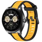 For Huawei Watch Buds 22mm Two Color Textured Silicone Watch Band(Yellow+Black) - 1