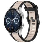 For Huawei Watch GT3 46mm 22mm Two Color Textured Silicone Watch Band(Starlight + Black) - 1