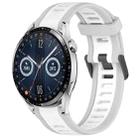 For Huawei Watch GT3 46mm 22mm Two Color Textured Silicone Watch Band(White+Grey) - 1