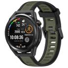 For Huawei Watch GT Runner 22mm Two Color Textured Silicone Watch Band(Green+Black) - 1