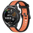 For Huawei Watch GT Runner 22mm Two Color Textured Silicone Watch Band(Orange+Black) - 1