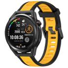 For Huawei Watch GT Runner 22mm Two Color Textured Silicone Watch Band(Yellow+Black) - 1