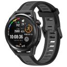 For Huawei Watch GT Runner 22mm Two Color Textured Silicone Watch Band(Grey+Black) - 1