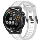 For Huawei Watch GT Runner 22mm Two Color Textured Silicone Watch Band(White+Grey) - 1