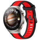 For Huawei Watch 4 22mm Two Color Textured Silicone Watch Band(Red+Black) - 1