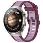 For Huawei Watch 4 22mm Two Color Textured Silicone Watch Band(Purple) - 1