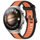 For Huawei Watch 4 Pro 22mm Two Color Textured Silicone Watch Band(Orange+Black) - 1