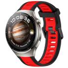 For Huawei Watch 4 Pro 22mm Two Color Textured Silicone Watch Band(Red+Black) - 1