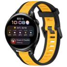 For Huawei Watch 3 22mm Two Color Textured Silicone Watch Band(Yellow+Black) - 1