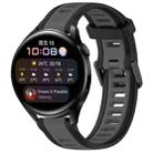 For Huawei Watch 3 22mm Two Color Textured Silicone Watch Band(Grey+Black) - 1