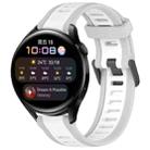 For Huawei Watch 3 22mm Two Color Textured Silicone Watch Band(White+Grey) - 1