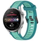 For Huawei Watch 3 Pro 22mm Two Color Textured Silicone Watch Band(Teal) - 1