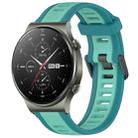 For Huawei GT2 Pro 22mm Two Color Textured Silicone Watch Band(Teal) - 1