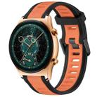 For Honor Watch  GS 4 22mm Two Color Textured Silicone Watch Band(Orange+Black) - 1