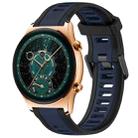 For Honor Watch  GS 4 22mm Two Color Textured Silicone Watch Band(Midnight Blue+Black) - 1