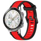 For Honor Watch GS 3i 22mm Two Color Textured Silicone Watch Band(Red+Black) - 1