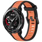 For Honor Watch GS Pro 22mm Two Color Textured Silicone Watch Band(Orange+Black) - 1