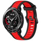 For Honor Watch GS Pro 22mm Two Color Textured Silicone Watch Band(Red+Black) - 1