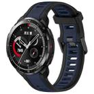 For Honor Watch GS Pro 22mm Two Color Textured Silicone Watch Band(Midnight Blue+Black) - 1