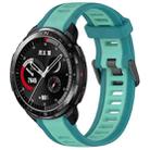 For Honor Watch GS Pro 22mm Two Color Textured Silicone Watch Band(Teal) - 1