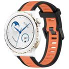 For Huawei Watch GT3 Pro 43mm 20mm Two Color Textured Silicone Watch Band(Orange+Black) - 1