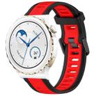 For Huawei Watch GT3 Pro 43mm 20mm Two Color Textured Silicone Watch Band(Red+Black) - 1