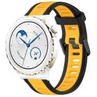 For Huawei Watch GT3 Pro 43mm 20mm Two Color Textured Silicone Watch Band(Yellow+Black) - 1