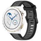 For Huawei Watch GT3 Pro 43mm 20mm Two Color Textured Silicone Watch Band(Grey+Black) - 1
