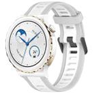 For Huawei Watch GT3 Pro 43mm 20mm Two Color Textured Silicone Watch Band(White+Grey) - 1