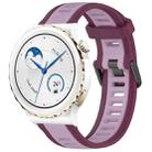 For Huawei Watch GT3 Pro 43mm 20mm Two Color Textured Silicone Watch Band(Purple) - 1