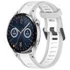 For Huawei Watch GT3 42mm 20mm Two Color Textured Silicone Watch Band(White+Grey) - 1