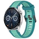 For Huawei Watch GT3 42mm 20mm Two Color Textured Silicone Watch Band(Teal) - 1