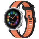 For Huawei Watch GT2 42mm 20mm Two Color Textured Silicone Watch Band(Orange+Black) - 1