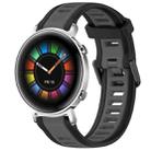 For Huawei Watch GT2 42mm 20mm Two Color Textured Silicone Watch Band(Grey+Black) - 1