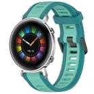 For Huawei Watch GT2 42mm 20mm Two Color Textured Silicone Watch Band(Teal) - 1