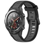 For Huawei Watch 2 20mm Two Color Textured Silicone Watch Band(Grey+Black) - 1