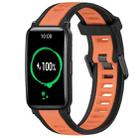 For Honor Watch ES 20mm Two Color Textured Silicone Watch Band(Orange+Black) - 1