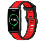 For Honor Watch ES 20mm Two Color Textured Silicone Watch Band(Red+Black) - 1