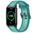 For Honor Watch ES 20mm Two Color Textured Silicone Watch Band(Teal) - 1