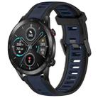 For Honor MagicWatch2 42mm 20mm Two Color Textured Silicone Watch Band(Midnight Blue+Black) - 1