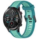 For Honor MagicWatch2 42mm 20mm Two Color Textured Silicone Watch Band(Teal) - 1