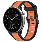 For Amazfit GTR Mini 20mm Two-Color Textured Silicone Watch Band(Orange+Black) - 1