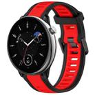 For Amazfit GTR Mini 20mm Two-Color Textured Silicone Watch Band(Red+Black) - 1