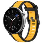 For Amazfit GTR Mini 20mm Two-Color Textured Silicone Watch Band(Yellow+Black) - 1