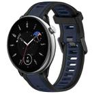 For Amazfit GTR Mini 20mm Two-Color Textured Silicone Watch Band(Midnight Blue+Black) - 1