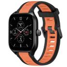 For Amazfit GTS 4 20mm Two-Color Textured Silicone Watch Band(Orange+Black) - 1