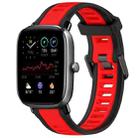 For Amazfit GTS 4 Mini 20mm Two-Color Textured Silicone Watch Band(Red+Black) - 1