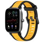 For Amazfit GTS 4 Mini 20mm Two-Color Textured Silicone Watch Band(Yellow+Black) - 1